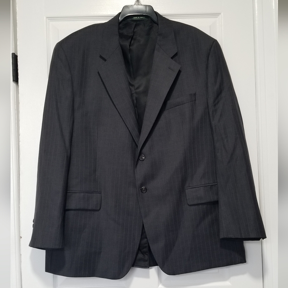 Lauren Ralph Lauren Men's Pinstripe 2 Button Blazer Coat Jacket Wool - Picture 1 of 14